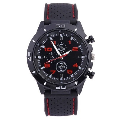 Popular fashion sports men's watch, car line strap, silicone student watch