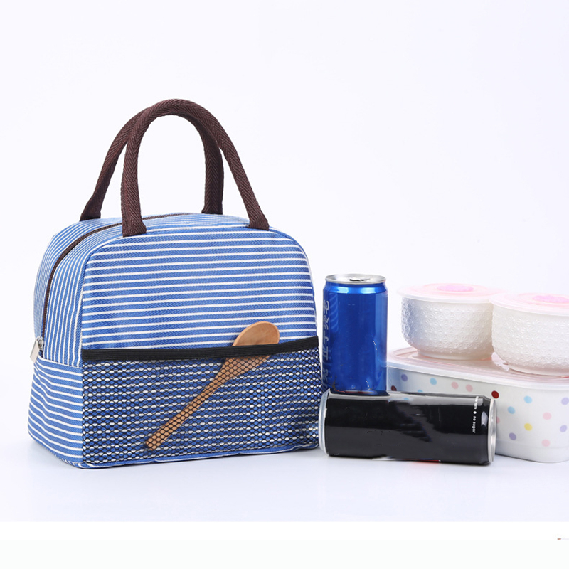 Functional Pattern Cooler Lunch Box Portable Insulated Canvas