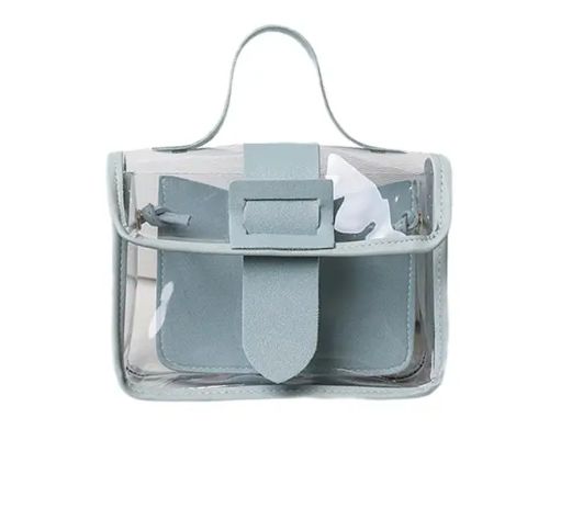 Women Transparent Jelly Bag One Shoulder Crossbody Bag Mini Simple Fashion PVC Crossbody Package J3X7