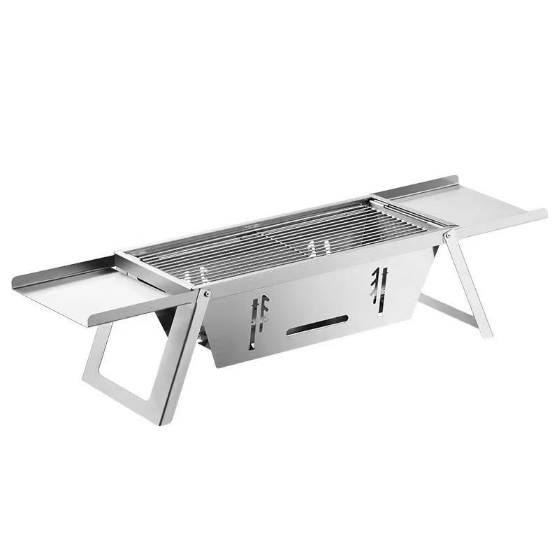 Wannilen Barbecue grill for home use, indoor and outdoor camping, charcoal, stainless steel, portable, foldable, all-in-one meat roasting rack