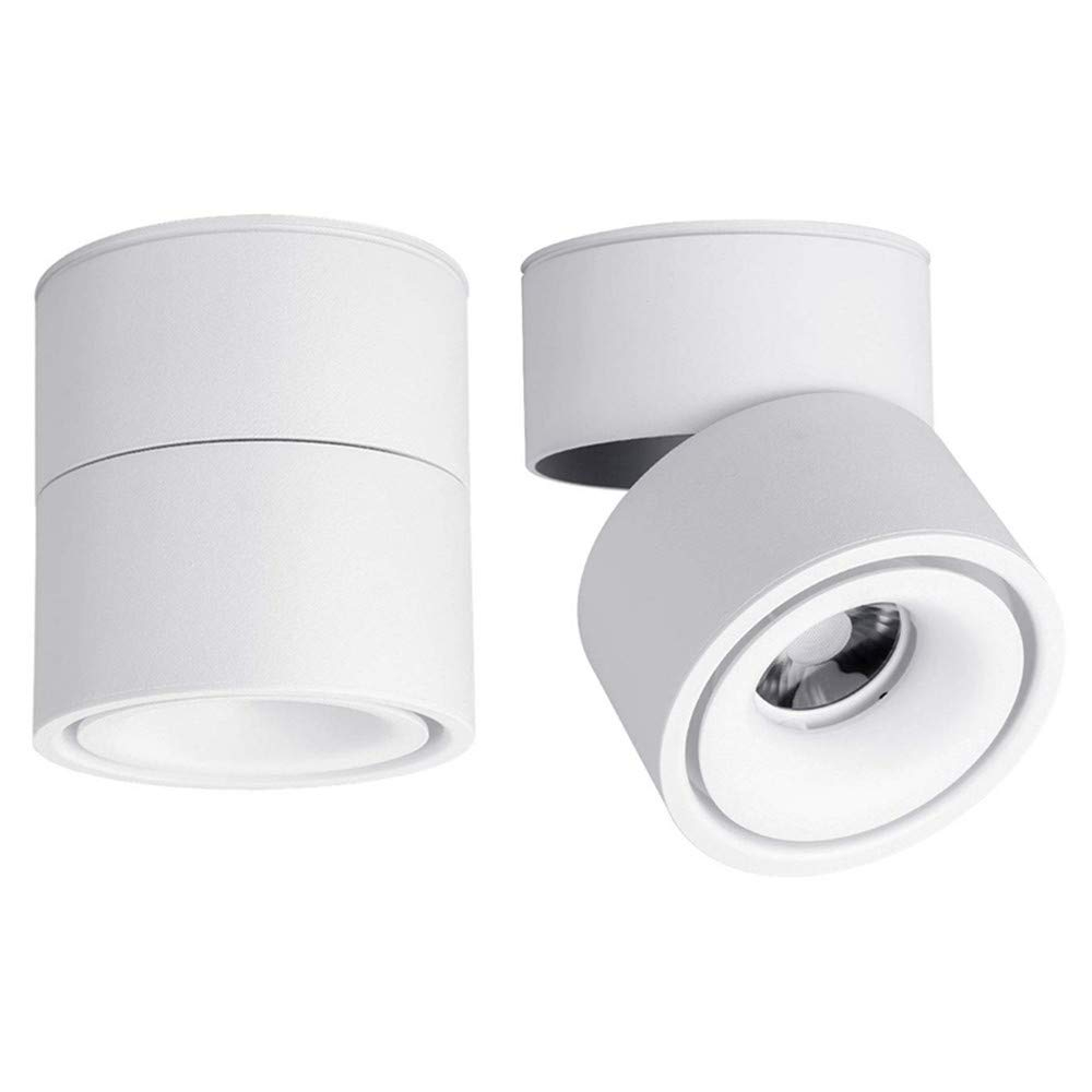 MECOLA LED Indoor Ceiling Spotlight 360°Adjustable -Surface Mounted COB Lighting-12W LED 3000K/4000K Natural Light/6000K Ceiling Downlight -Aluminum Wall Lamp/Wall Swivel Lamp
