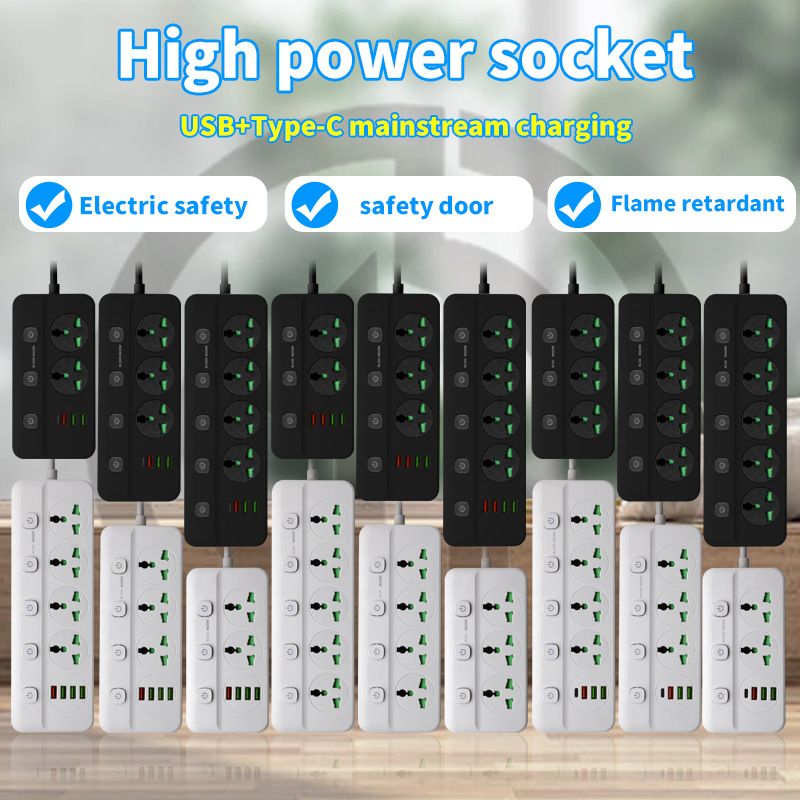 UK Standard 13A Power Strip, Universal Multi-Socket Extension Lead with 2M Cord, UK Type G Wall Outlet Extender for UK/Hong Kong/Singapore, Home Office Use