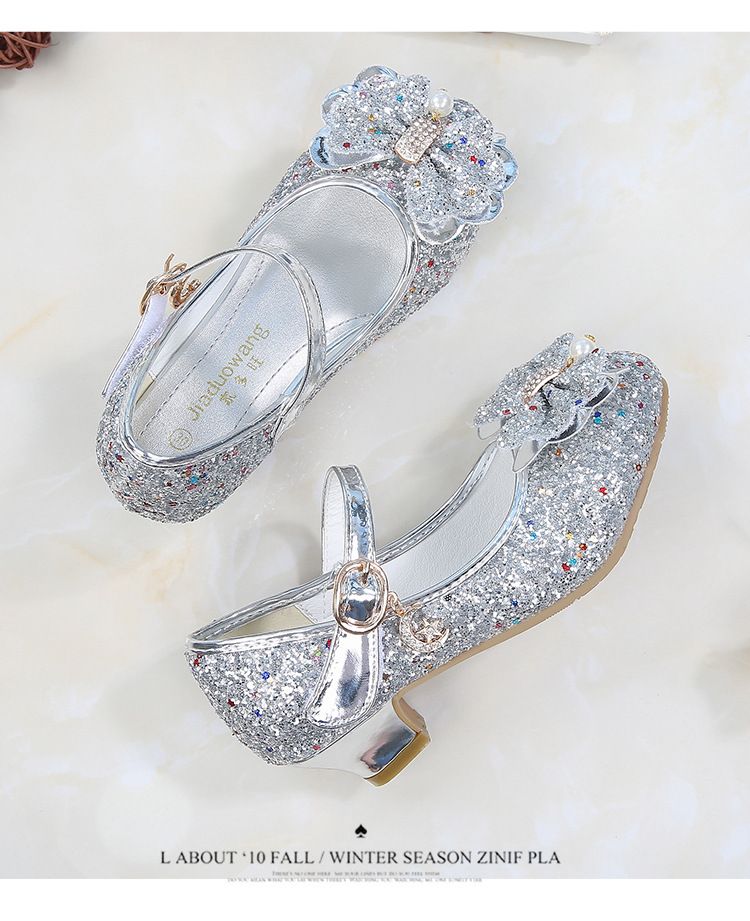 Dress Shoes Girls' High Heels Princess Shoes New Spring Autumn Children's Shoes Performance Shoes Girl's Crystal Shoes