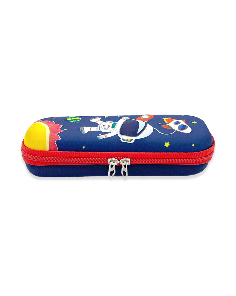 3D Embossed Pencil Box for Kids, Teens, Pencil Case for Boys, Astronaut, Spaceship, Anti-Shock, Multi Compartments, Large Capacity, School Supply, Stationery