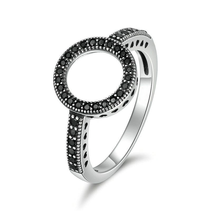 women's round rings simple round diamond design cutout adjustable size girls' ring