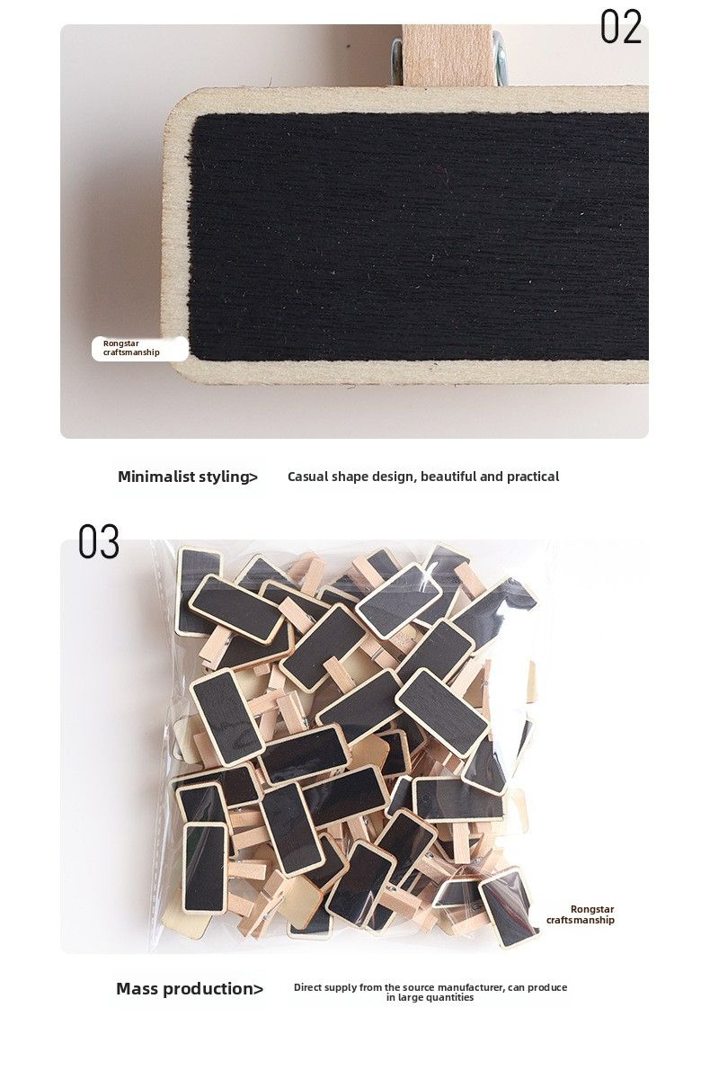 Mini chalkboard clip wooden display price tag sticky note clip mini photo clip small chalkboard