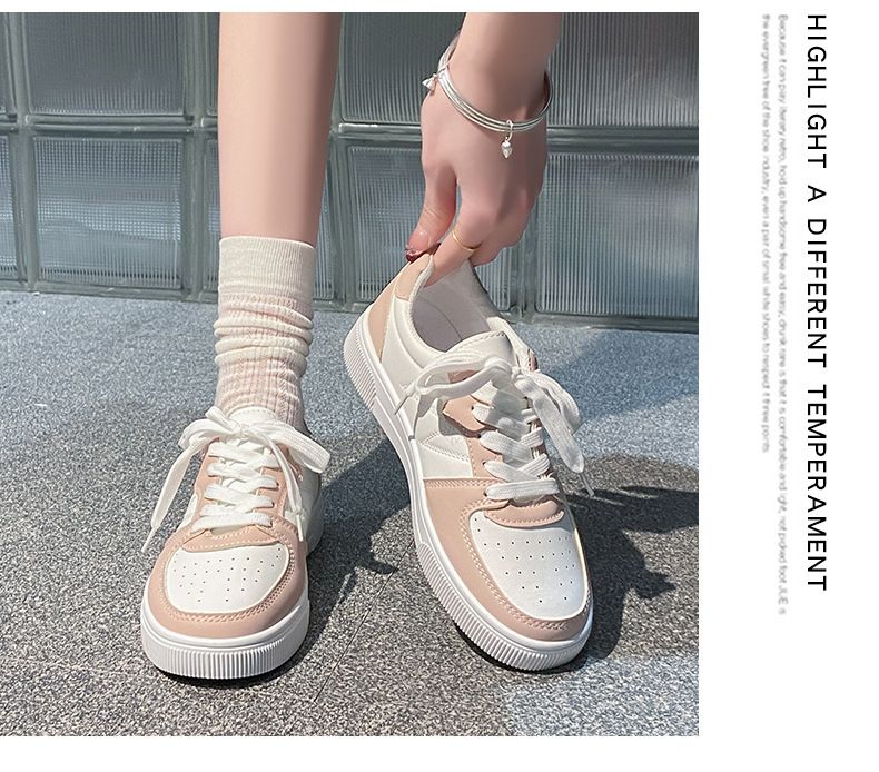 Little white shoes women 2025 spring new ins street fashion shoes shallow mouth breathable Korean version of student leisure sports shoes