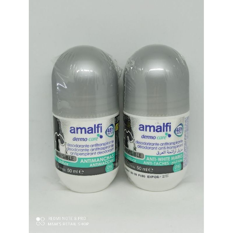 Amalfi Anti-white marks deodorant roll-on unisex 72hrs - 50ml