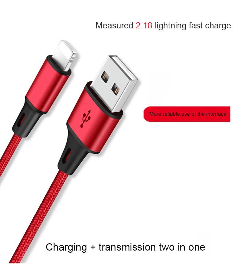 iPhone Charger Cable Mobile Phone Fast Charging 2A Blue 1Pcs/Box