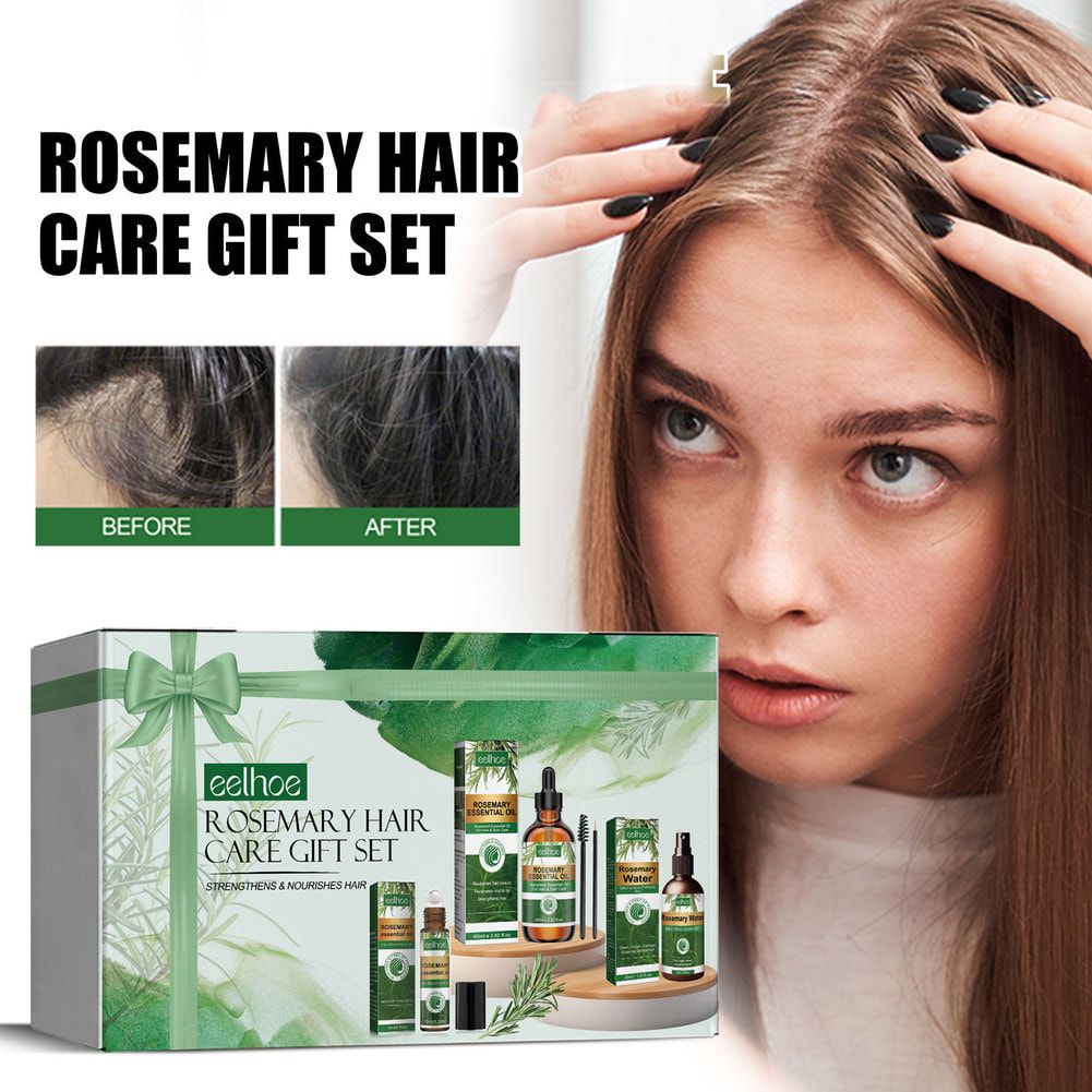EELHOE Rosemary Hair Growth Oil Hair Care Gift Set for Preventing Hair Loss, Strengthening Hair, Thickening and Moisturizing Hair Roots