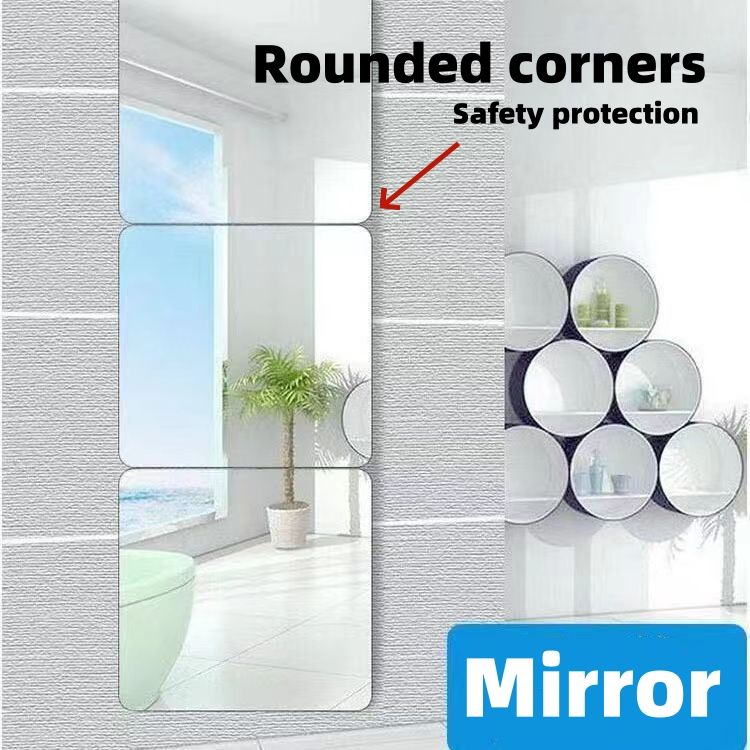 Full body mirror，Wall mounted self-adhesive soft mirror ，No punching required，makeup mirror，with adhesive backing 
