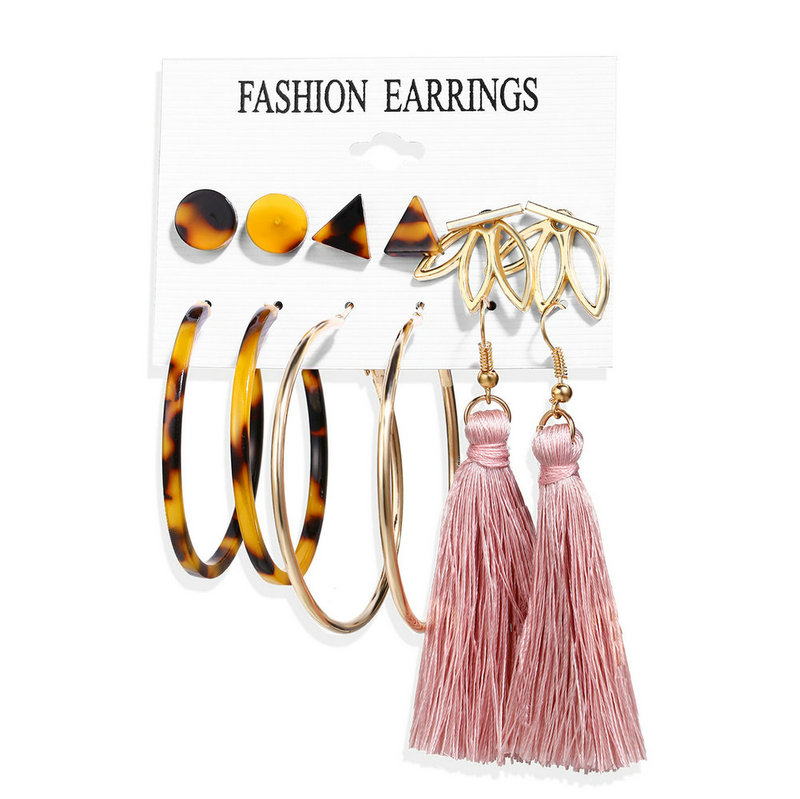 5543 6pcs Women's Earrings Korean Stud Earrings for Women Vintage Pearl Butterfly Gold Cross Earring Set Trend Earings Femauu Jewelry