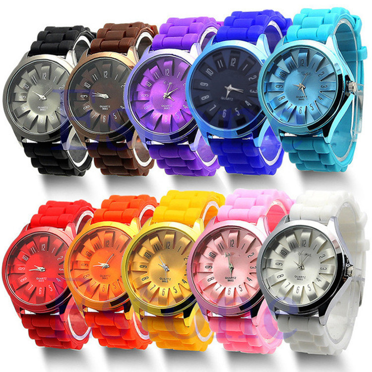 Men Women Silicone Band Assorted Jelly Color Watches