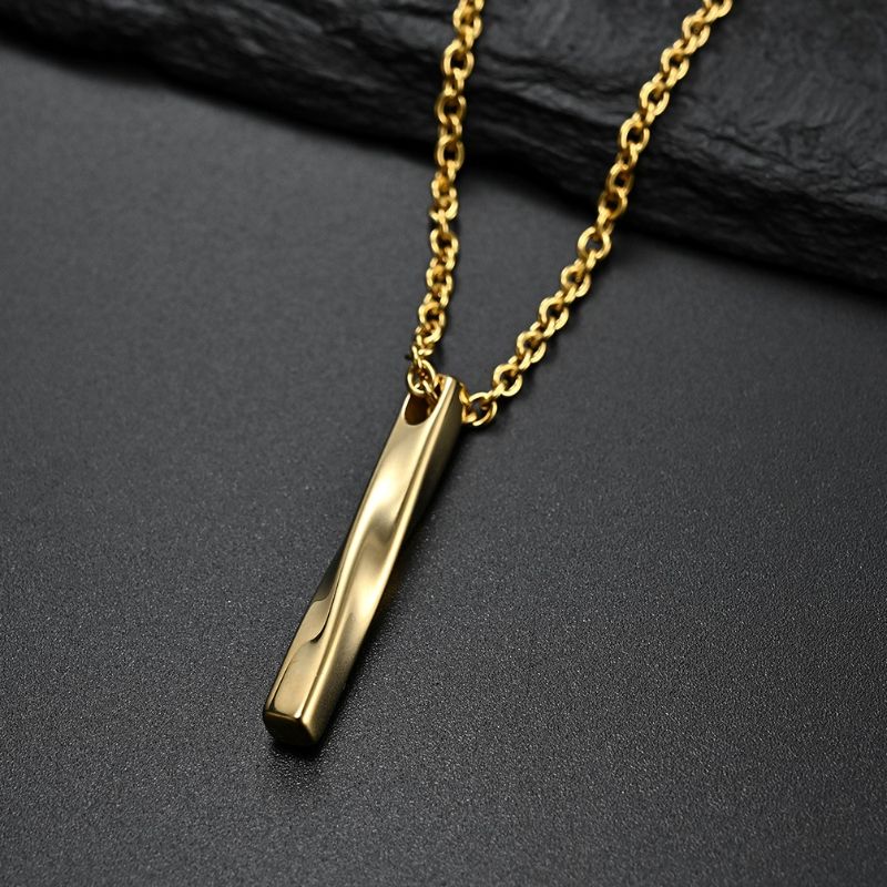 Men's and women's long stainless steel pendant necklace CRRshop free shipping hot sale women Spiral Necklace Men's and Women's European and American INS Extremely Simple Long Stainless Steel Necklace Punk Hip Hop Pendant Necklace Chain Fashion