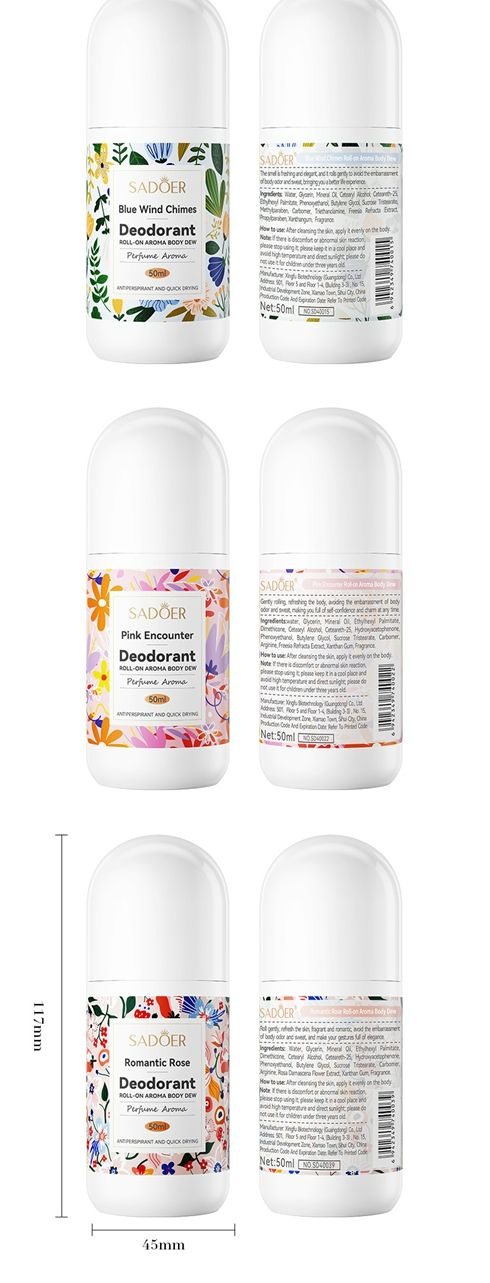【2 bottles = 74.92GHS, 5 bottles = 155.09GHS】Lanfengling Roll-on Deodorant Small portable roller deodorant