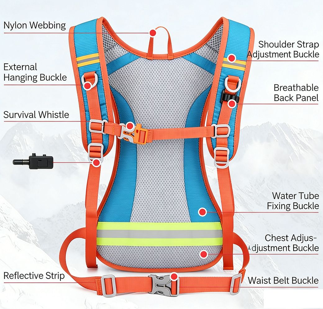 12L Lightweight Hydration Backpack, Breathable Outdoor Cycling Hiking Daypack, Portable Running Marathon Hydration Vest for Biking, Trekking and Travel