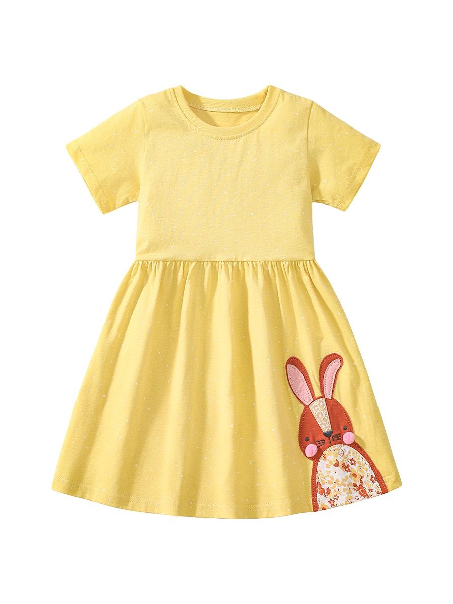 Foreign trade children's clothing new children's dress European and American pure cotton girls' princess skirt summer short sleeved children's skirt