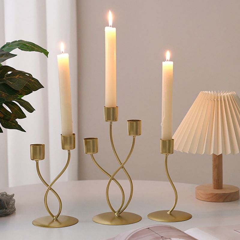 Special Candlestick Candlelight dinner decoration, home romantic dining table special candle holder, ornament CRRSHOP living room iron decoration candle holder