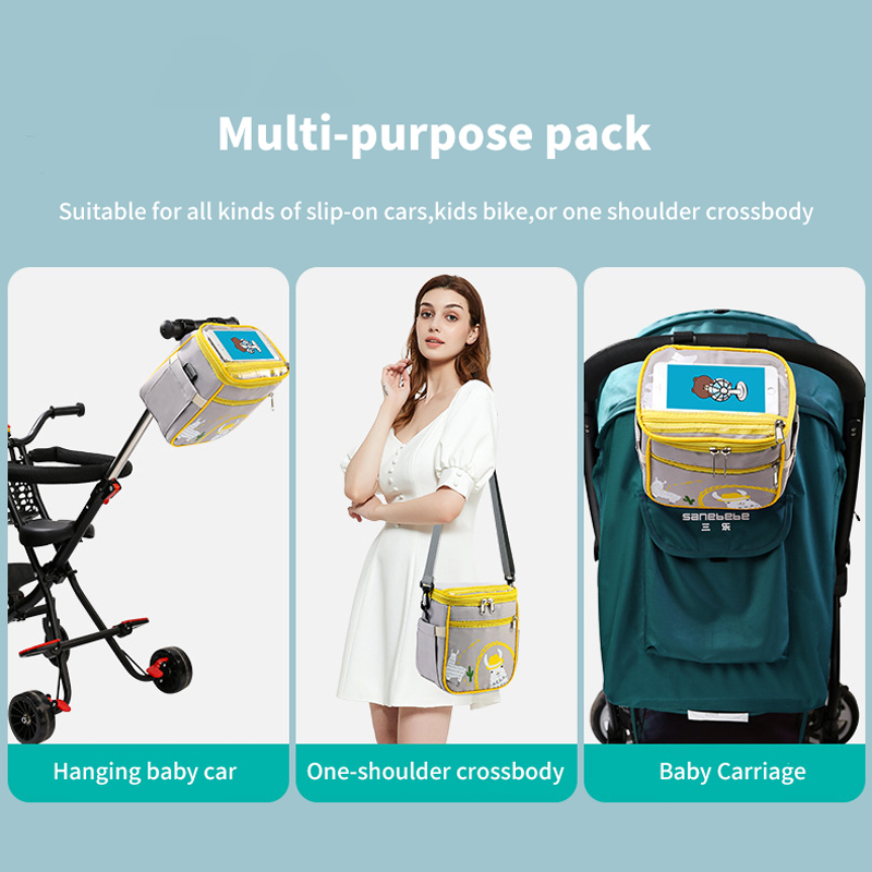Universal Diaper Bag Baby Stroller Organizer Bag Waterproof Baby Nappy Feeding Bag Fashion Women Mommy Bag One-shoulder Backpack