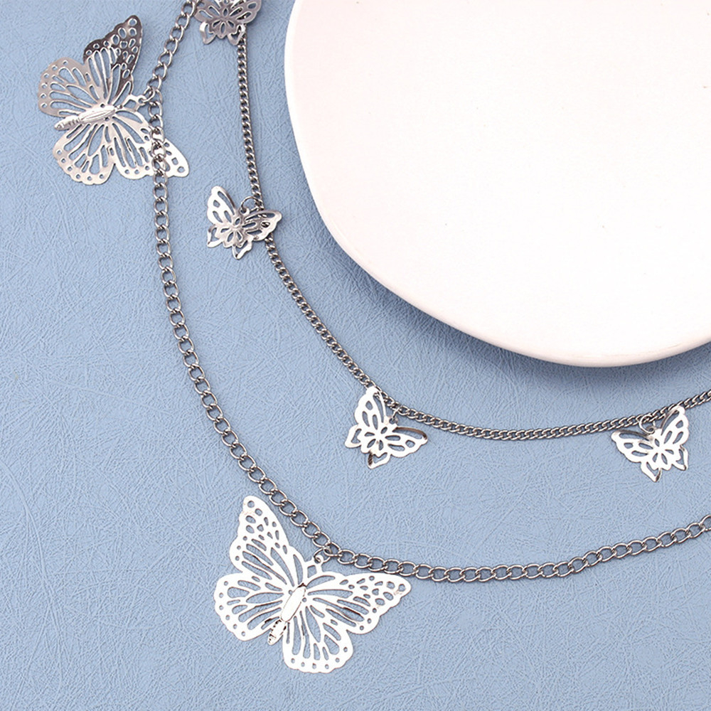 SK-Y-0226 women's double-layer butterfly chain, hip-hop punk metal trouser chain, versatile waist chain accessory