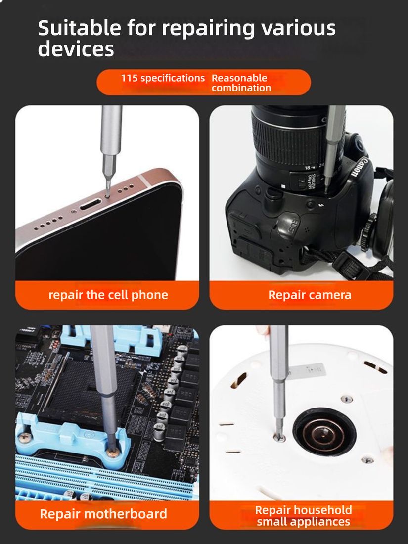 115-in-1 Precision Screwdriver Set - Magnetic Repair Tool Kit