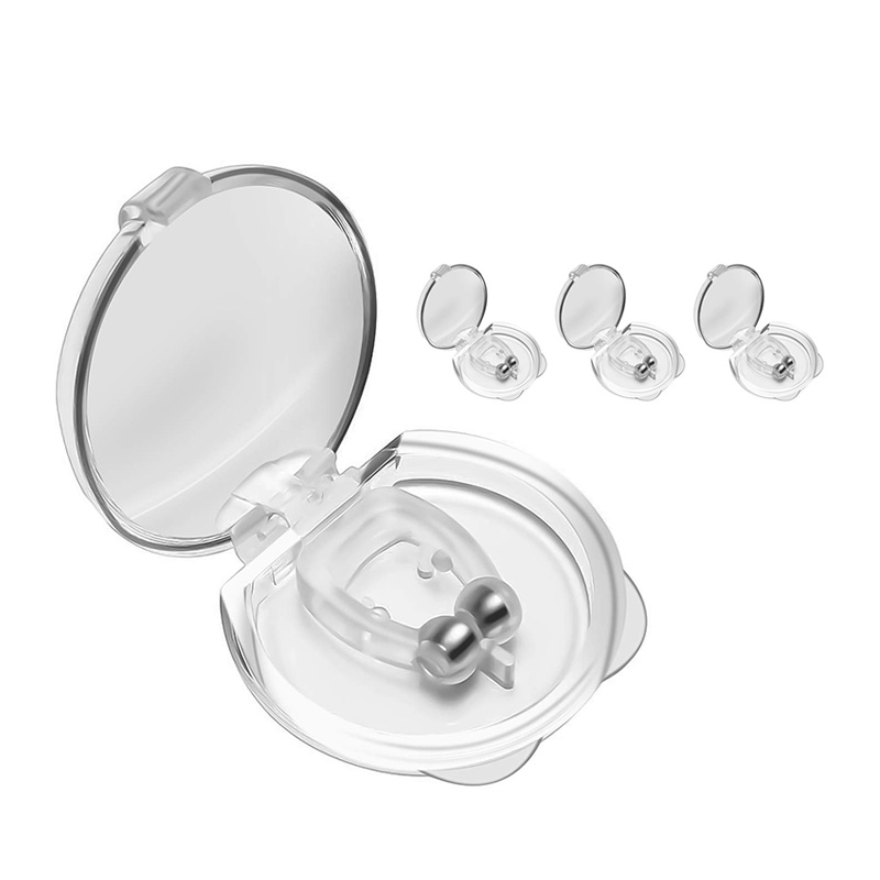 4 Pcs Silicone Magnetic Anti Snore Clip Stop Snoring Nose Device Snore Stopper Anti Snoring Devices Sleeping Aid for Men Women