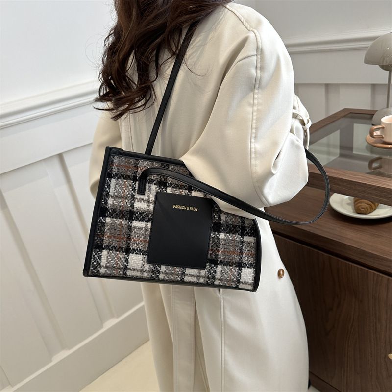 ty6481 New Fashion Contrast Color Handheld Large Bags For Women Briefcase Single Shoulder Cotton Linen Tote Bag Women Bags