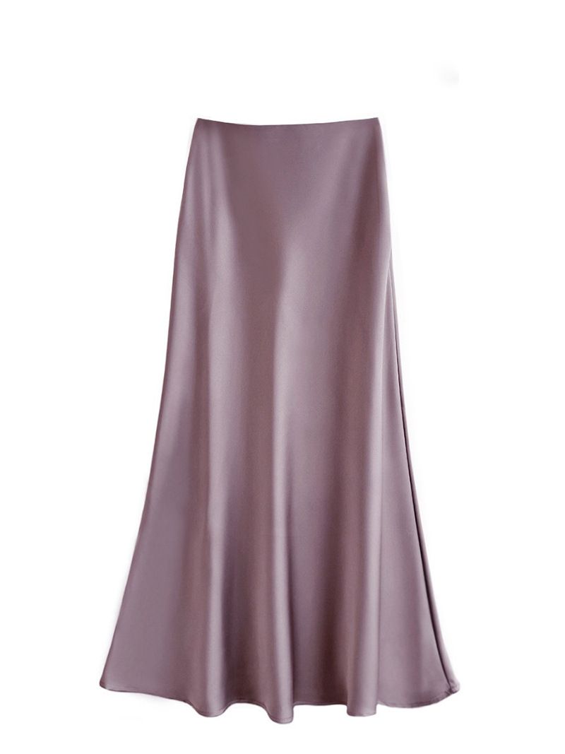 French Temperament Luxury Satin Skirt, Women’s High Waist Bodycon Midi Skirt, Flowing Umbrella A-Line Skirt, Elegant Half Skirt for Spring & Autumn Cross-Border Sale