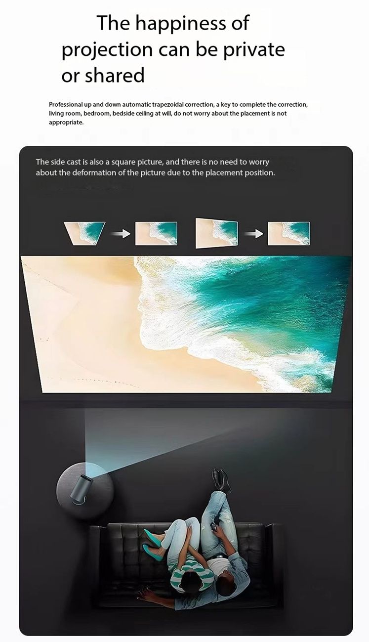 Mini Projector,Smart Projector,4K Projector with Wifi 6 and Bluetooth 5,Portable Projector with Android 11, Automatic Keystone Correction,180 Degree,130 Inch Display