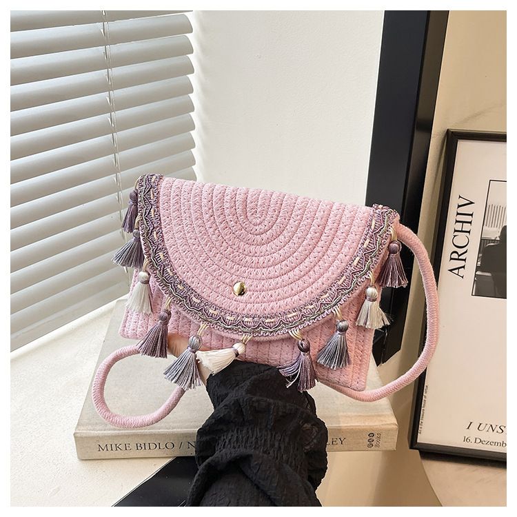 Trendy Straw Woven Envelope Bag Fashion Casual Shoulder Crossbody Bag Portable Handheld Bag For Women Daily Wear

