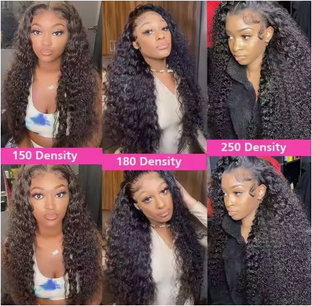  Raw Virgin Human Hair Deep Wave Glue less Wigs HD Full Frontal Lace Wig With Baby Hair For Black Women
