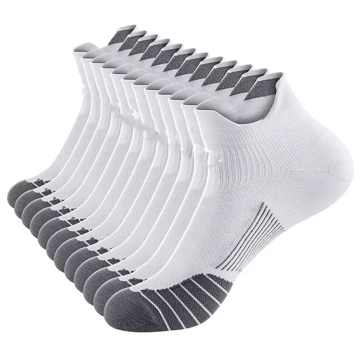 Unisex Thick Hiking Socks, Wear-Resistant Outdoor Trekking Socks for Mountain Climbing, Camping and Travel, Breathable Cushioned Sports Socks for Men and Women
White