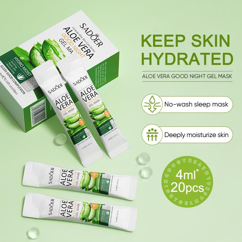 4ml*20 pcs & 3ml*100 pcs face moisturizer Disposable sleeping mask Moisturizing facial maskSadoer white&green