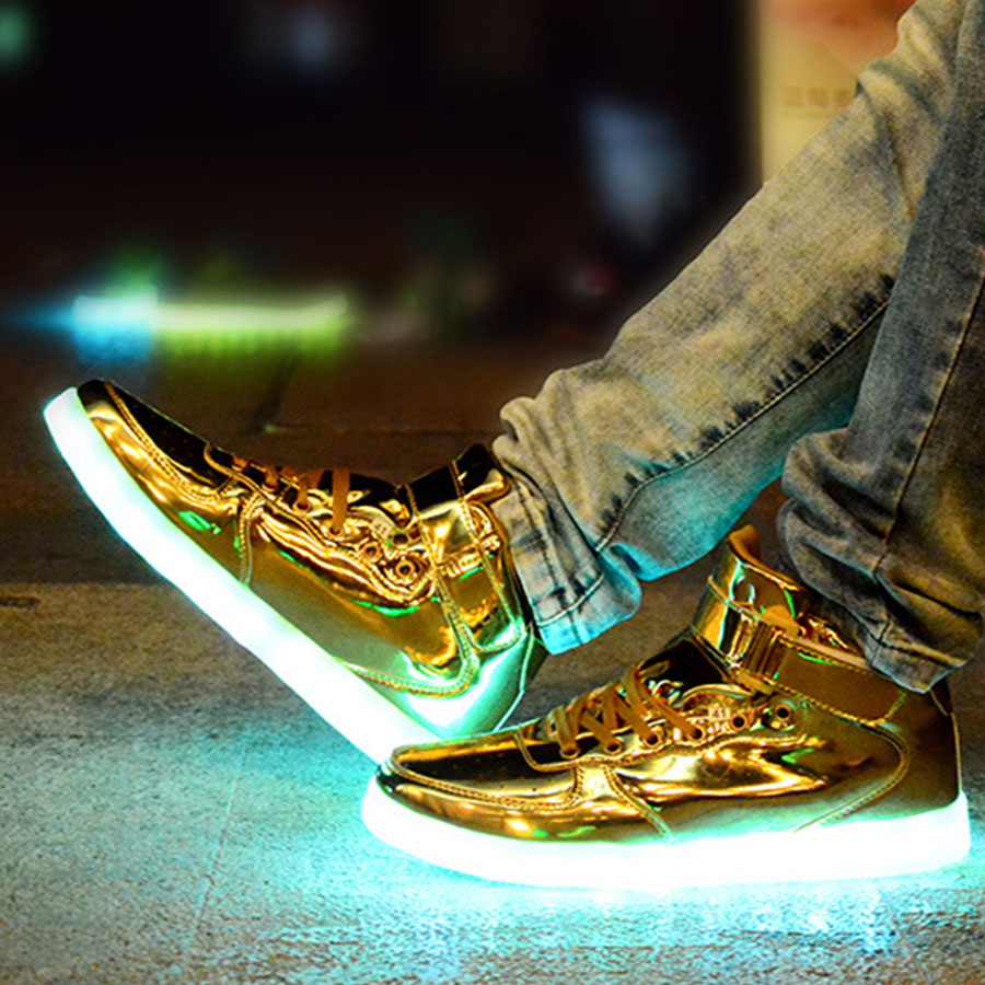 Classic Air Force One High-top LED Light Shoes, Children's Shoes, Men's And Women's Shoes, USB Charging Sneakers,Sneakers With Light-emitting Soles,High-Top LED Light Shoes, USB Charging Sneakers