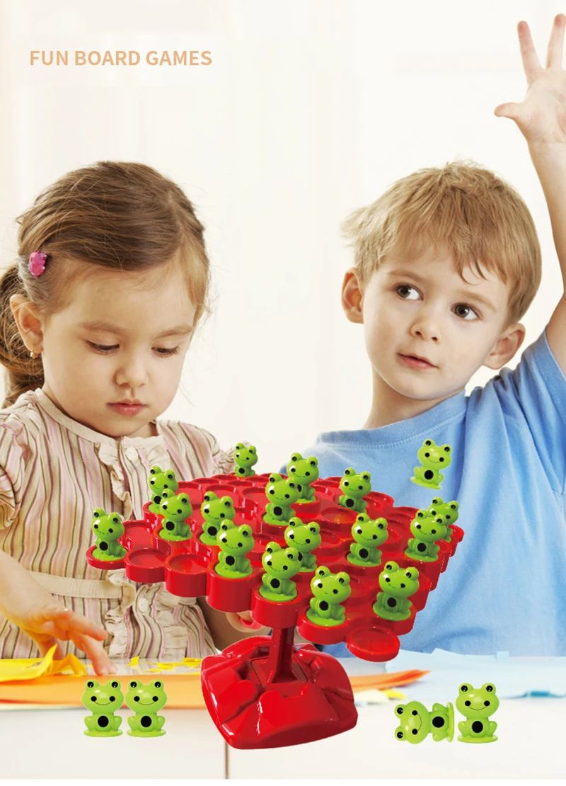 Montessori Math Toy Balancing Board Puzzle For Kids Frog Balance Tree Educational Parent-child Interaction Tabletop Game Toys