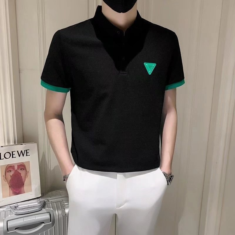 L17 men's collar short sleeves embroidered logo breathable T-shirt golf shirt