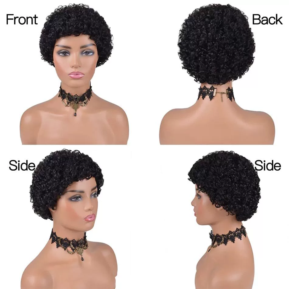 Curly Elf Short Hair Synthetic Wig Black Small Curl Fashion  New Product Curly Hair