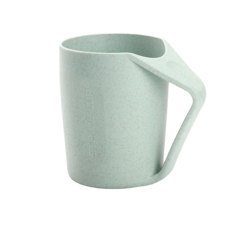 Wheat Straw Plastic Coffee Cups Mug with Handles Dishwasher Microwave Safe Unbreakable Lightweight Eco-friendly BPA Free
