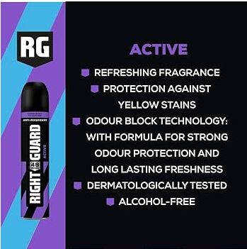  250ml Right Guard Mens Deodorant, Total Defence Sport 48H Anti-Perspirant