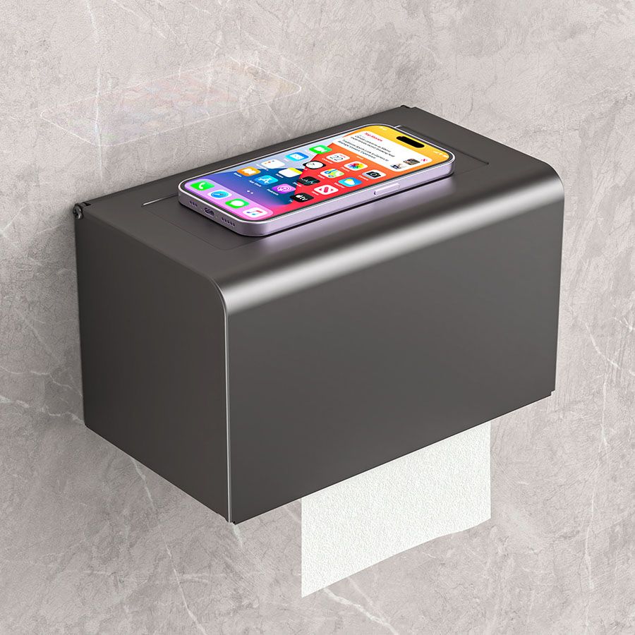 Wall Mounted Toilet Tissue Box Self Adhesive Toilet Roll Holders  Toilet Paper Holder No Drilling Waterproof Dustproof Cat Proof Paper Roll Dispenser for Bathroom Toilet,Dog Cat Proof Toilet Paper Roll Holder Wall Mount, Covered Toilet Paper Holder Waterproof Aluminum Alloy No Drill for Bathroom