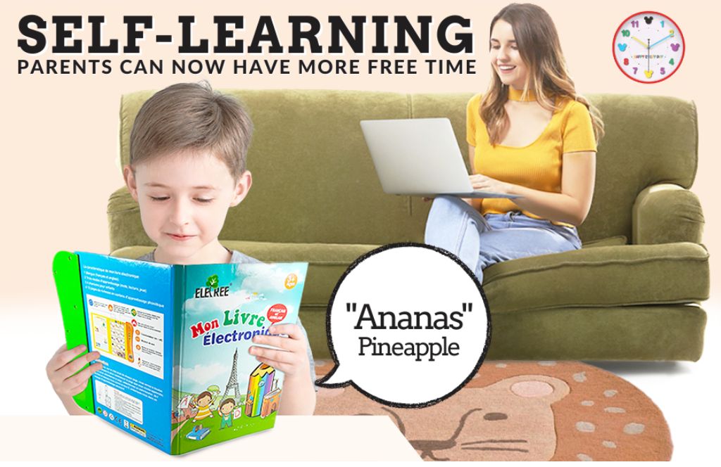 French English Spanish Arabic Talking Learning Book for Kids 2 3 4 5 6 Years Old, Learn French Interactive Audio Sound Books for Toddlers, Francais Educational Electronic Toys, Bilingual Musical Toy New French English finger-pointing reading children's smart learning toy voice calligraphy e-book