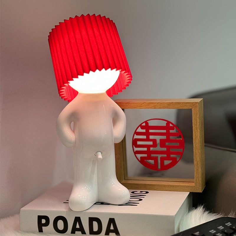 A Little Shy Man Creative Lamp Naughty Little Boy Desk Lamp Small Table Lamp Bedside Night Light Home Decoration Novelty Gift