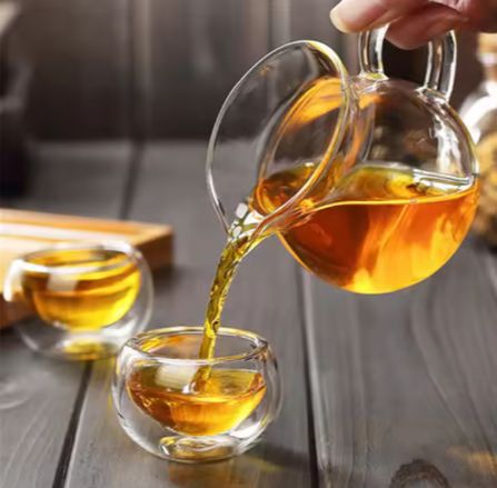 6pcs 250ml/300ml Small Clear Glass Tea Milk Glass Pitcher Cha Hai Tea fairness Cup with Handle