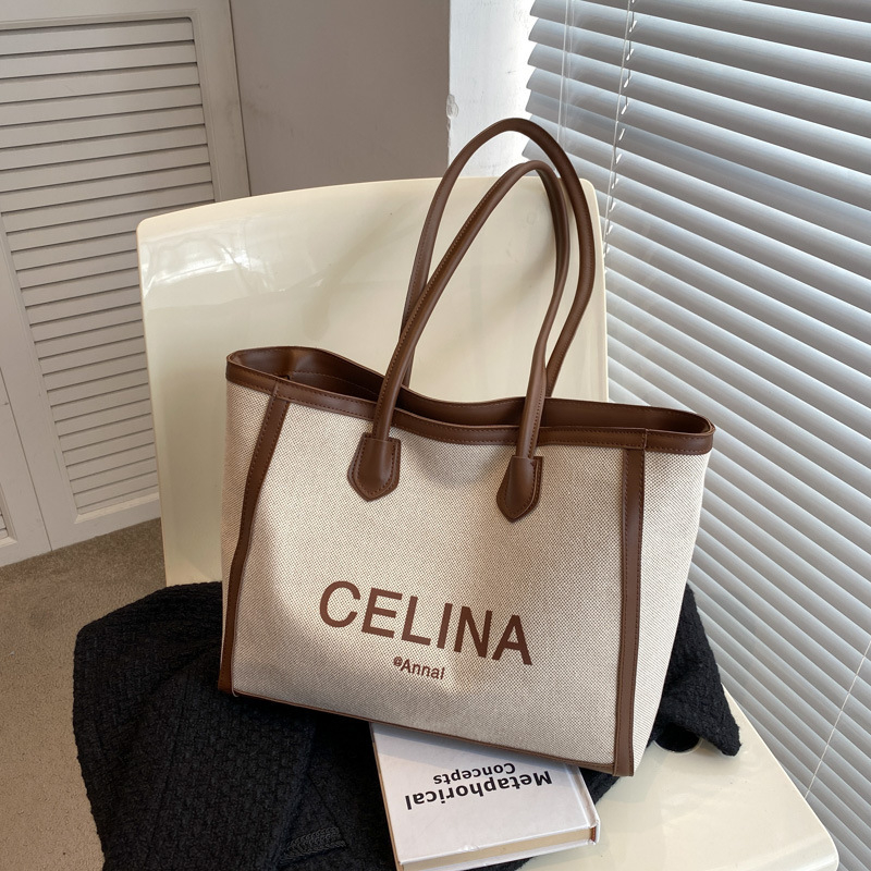 1053 Women's Messenger Small Square Chain Bag Letter Canvas Ladies Shoulder Handbags