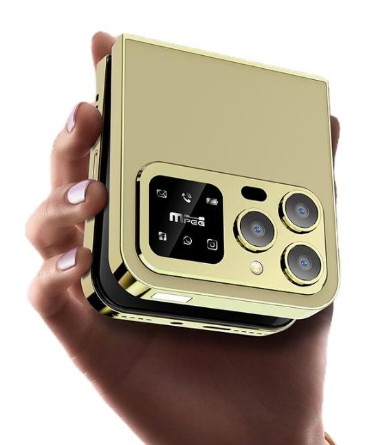 H 9 FLIP,Yam phone,color:Gold