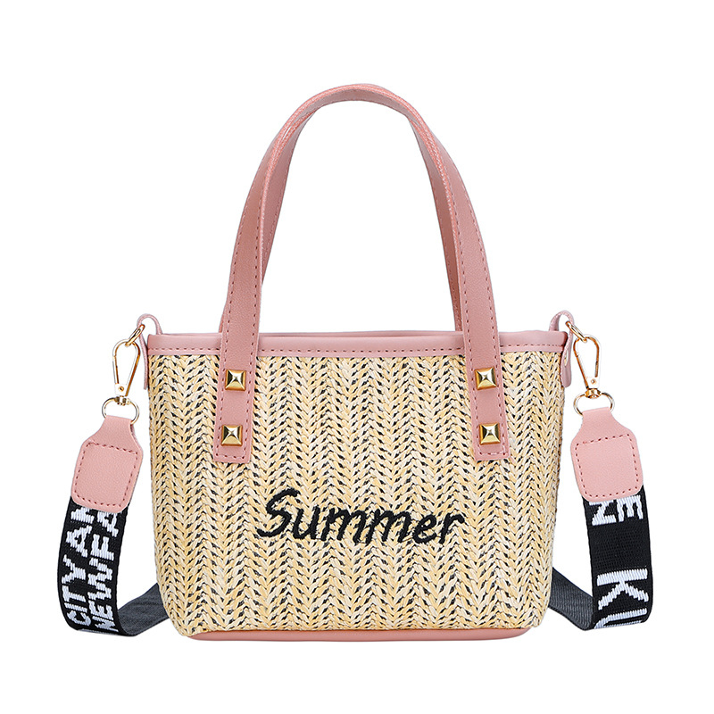 #1143 women's bohemian woven bag, girl beach grass bag rattan basket handbag travel tote