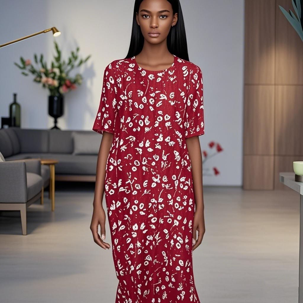 92% Silk Women Dress- Custom Digital Printing Women Dress
