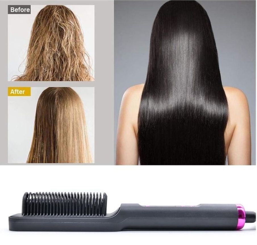 2 in 1 Multi-purpose anti-perm straightening comb - curling iron

