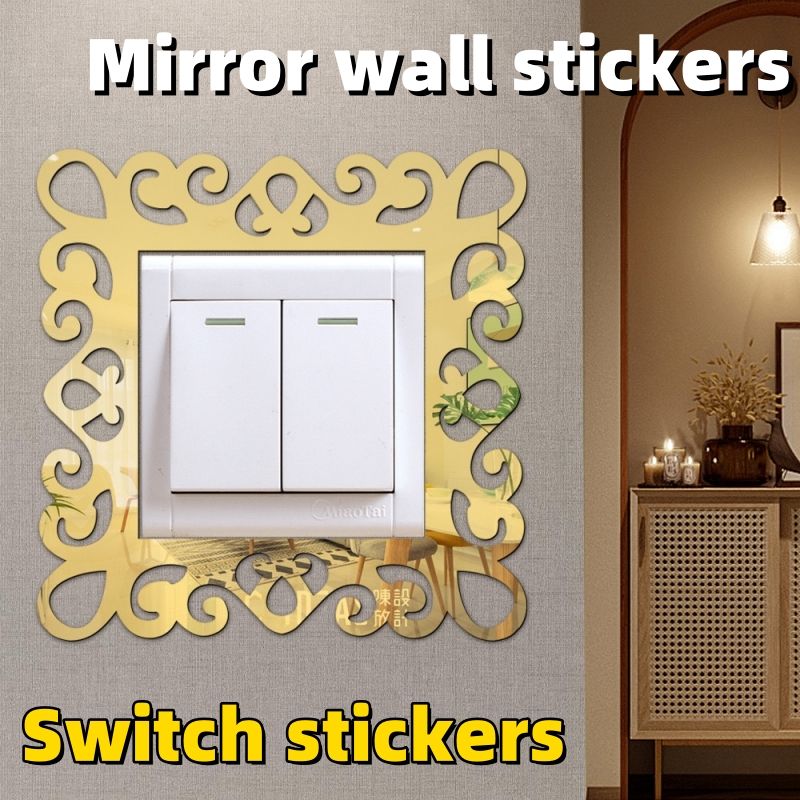 Switch stickers, acrylic mirror wall stickers, living room and bedroom switches, decorative self-adhesive wall stickers Beautify and decorate
