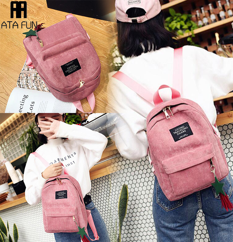 Women bag Hot Travel Backpack Fashion Canvas Tassel School Bags Large Capacity Backpack lady handbag